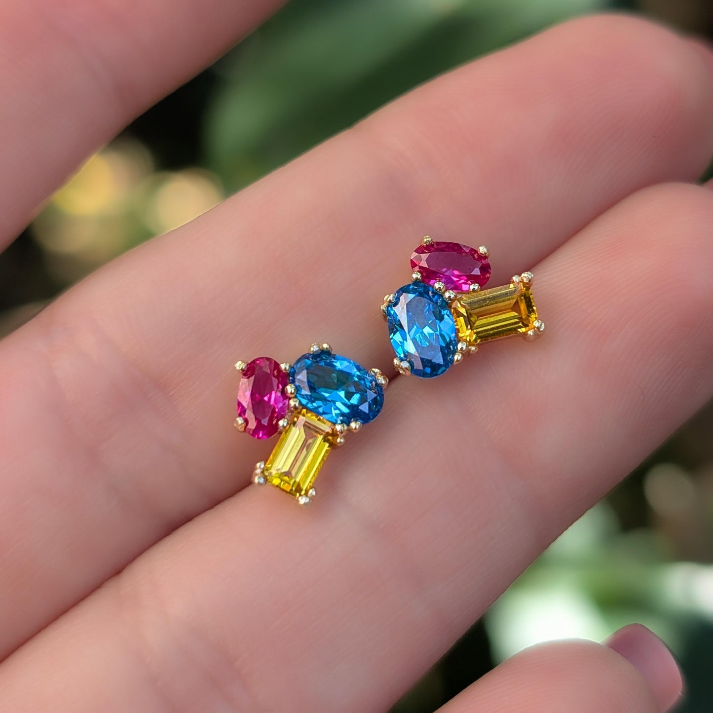 The Elia - Pansexual Flag Small Cluster Studs
