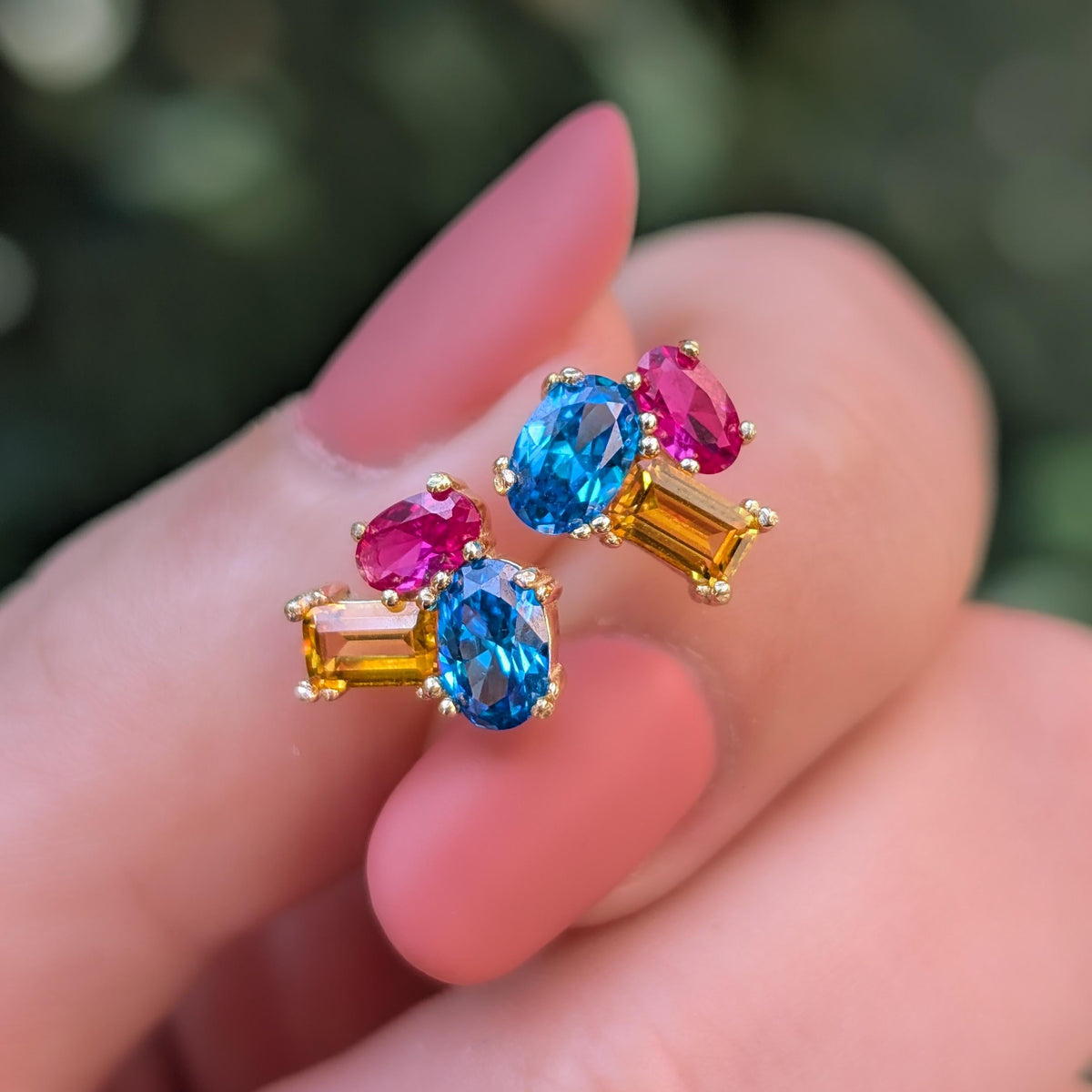 The Elia - Pansexual Flag Small Cluster Studs