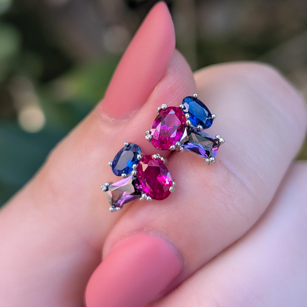 The Elia - Bisexual Flag Small Cluster Studs