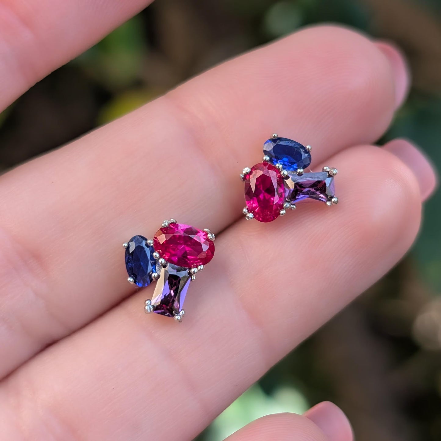 The Elia - Bisexual Flag Small Cluster Studs