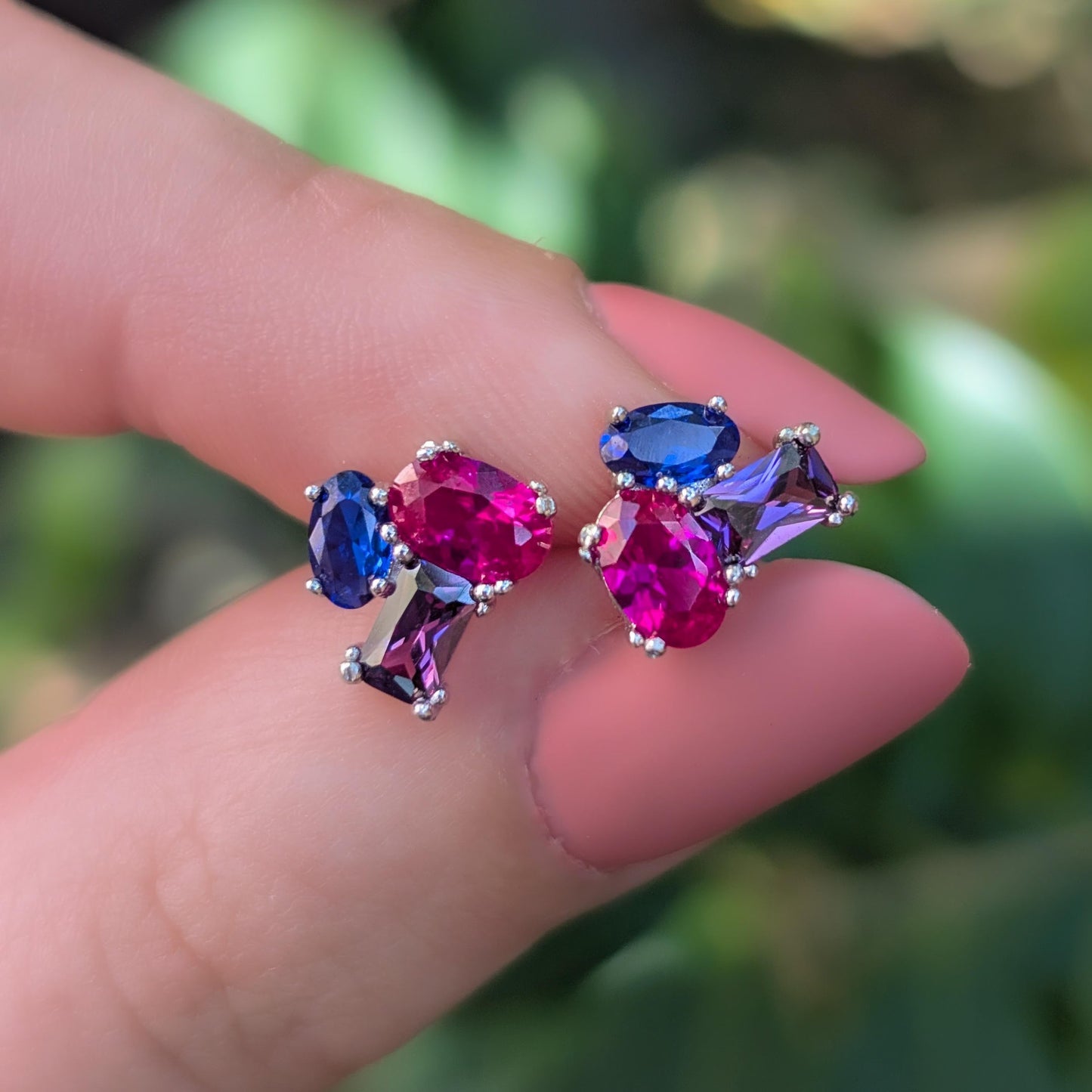 The Elia - Bisexual Flag Small Cluster Studs