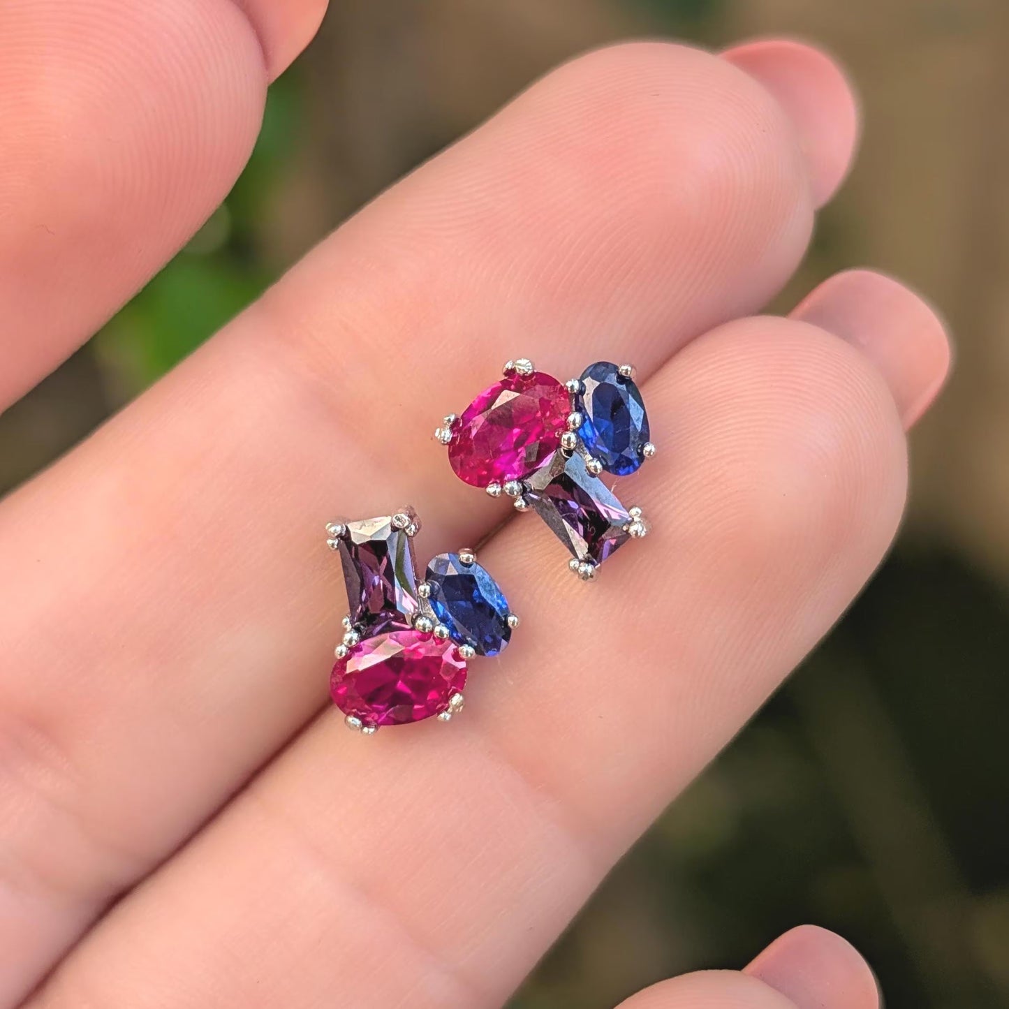 The Elia - Bisexual Flag Small Cluster Studs