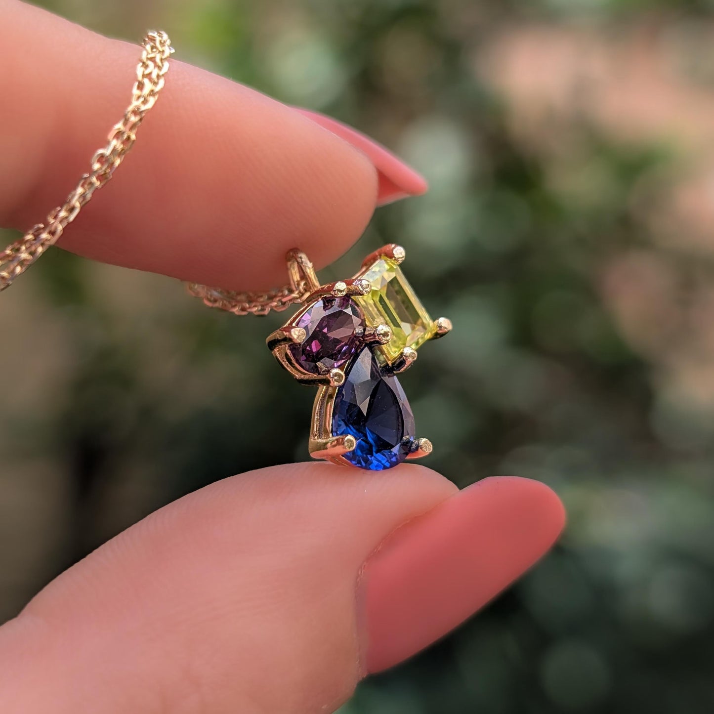 The Tulia - Custom 3 stone Necklace
