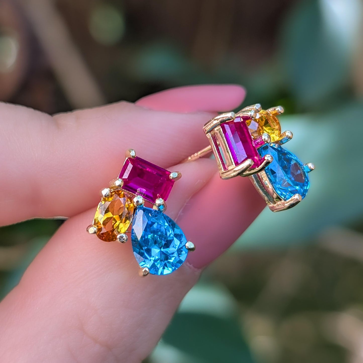 The Tulia - Pansexual Flag Cluster Studs
