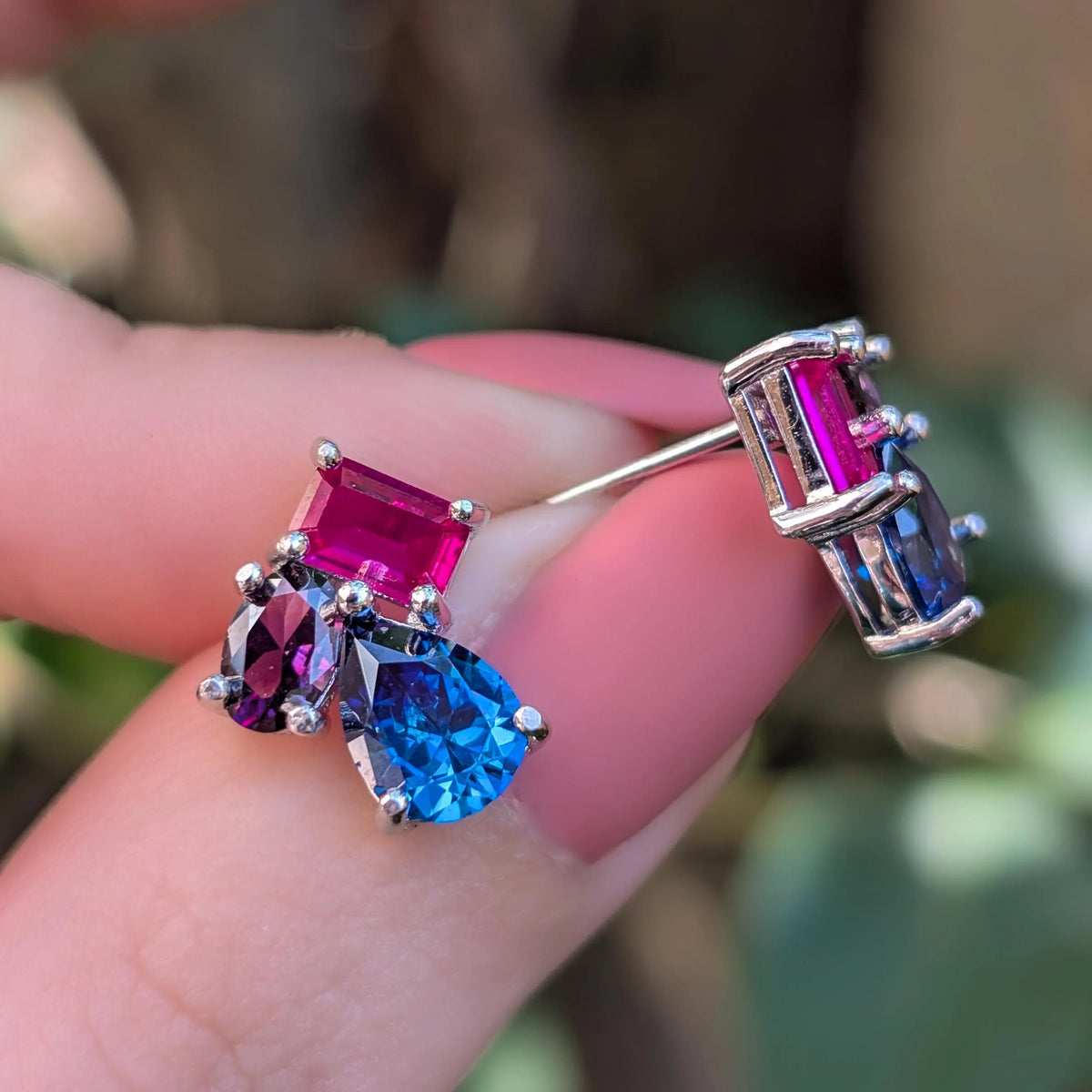 The Tulia - Bisexual Flag Cluster Studs