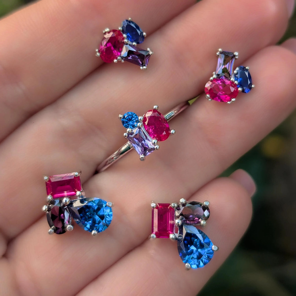 The Tulia - Bisexual Flag Cluster Studs