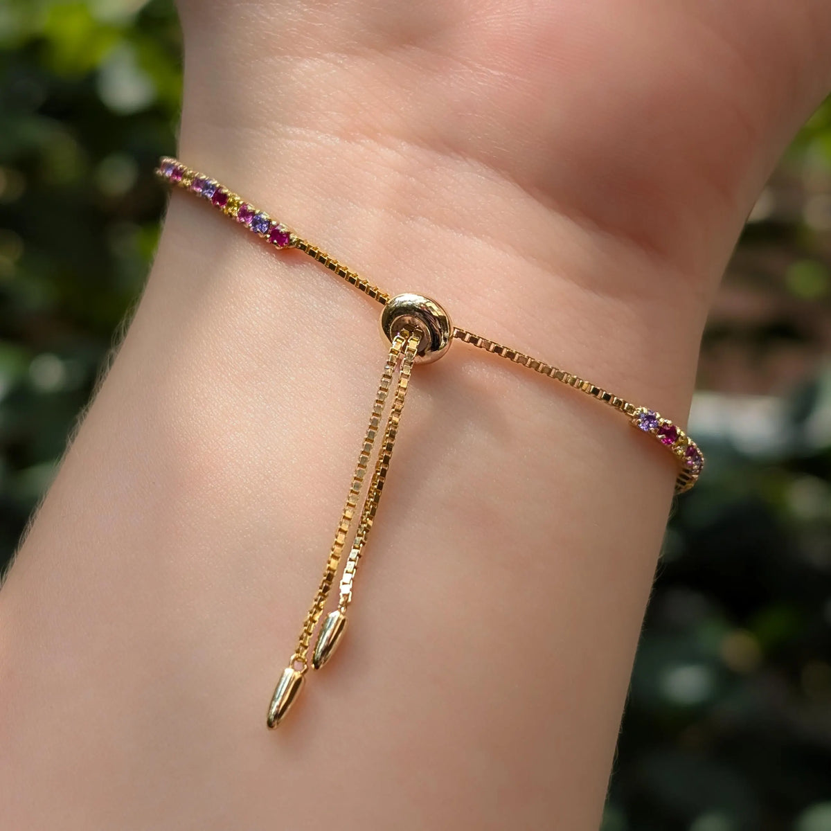 Multi Color Sapphire Tennis Bracelet