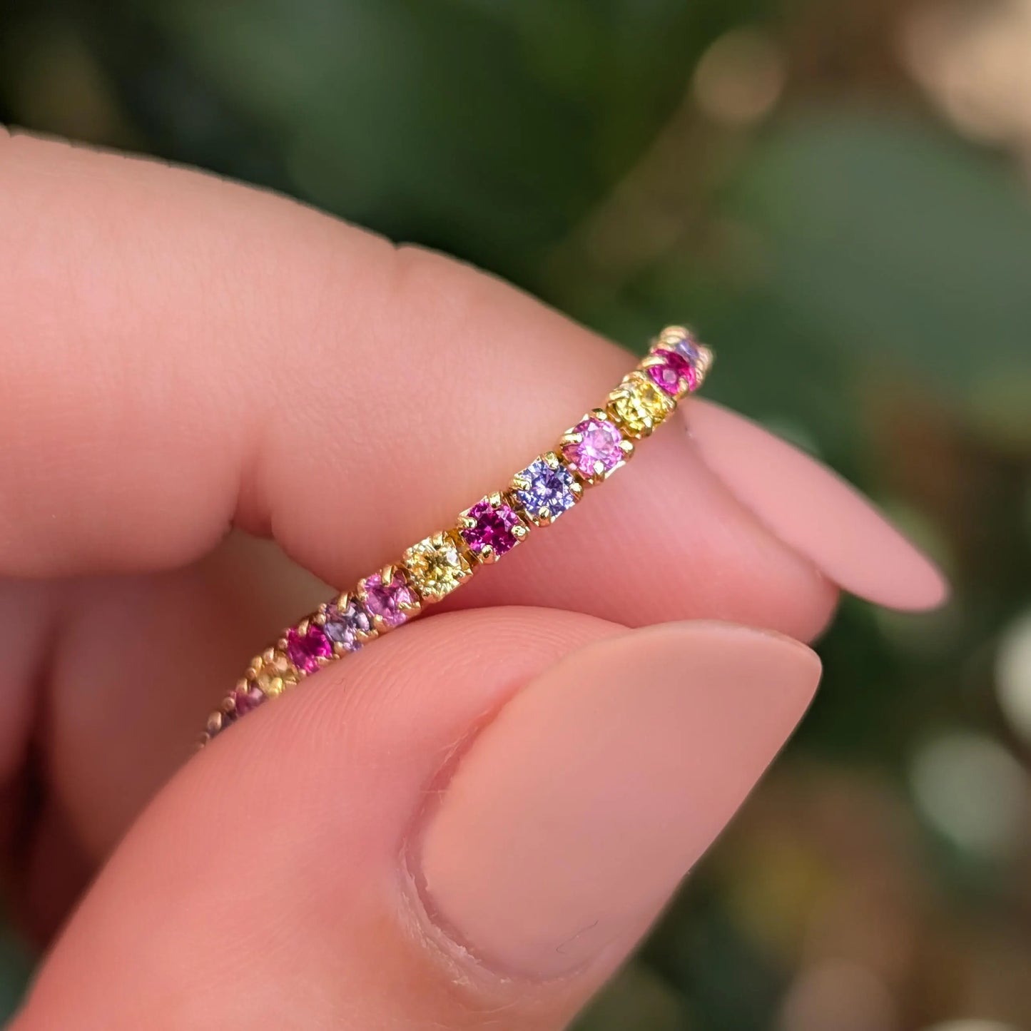 Multi Color Sapphire Tennis Bracelet