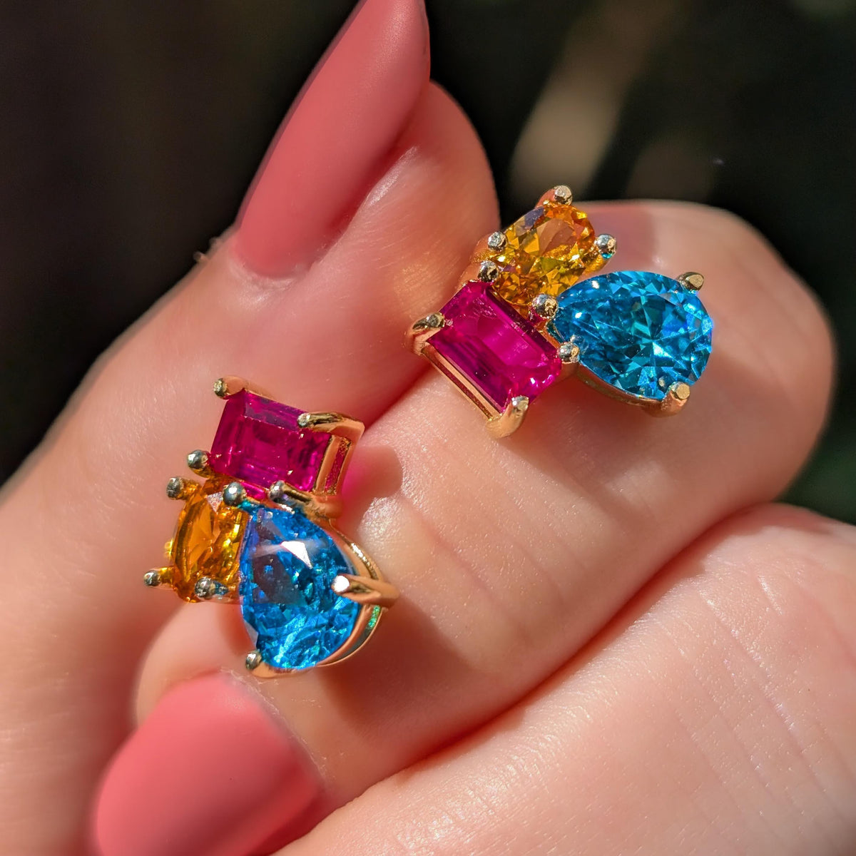 The Tulia - Pansexual Flag Cluster Studs