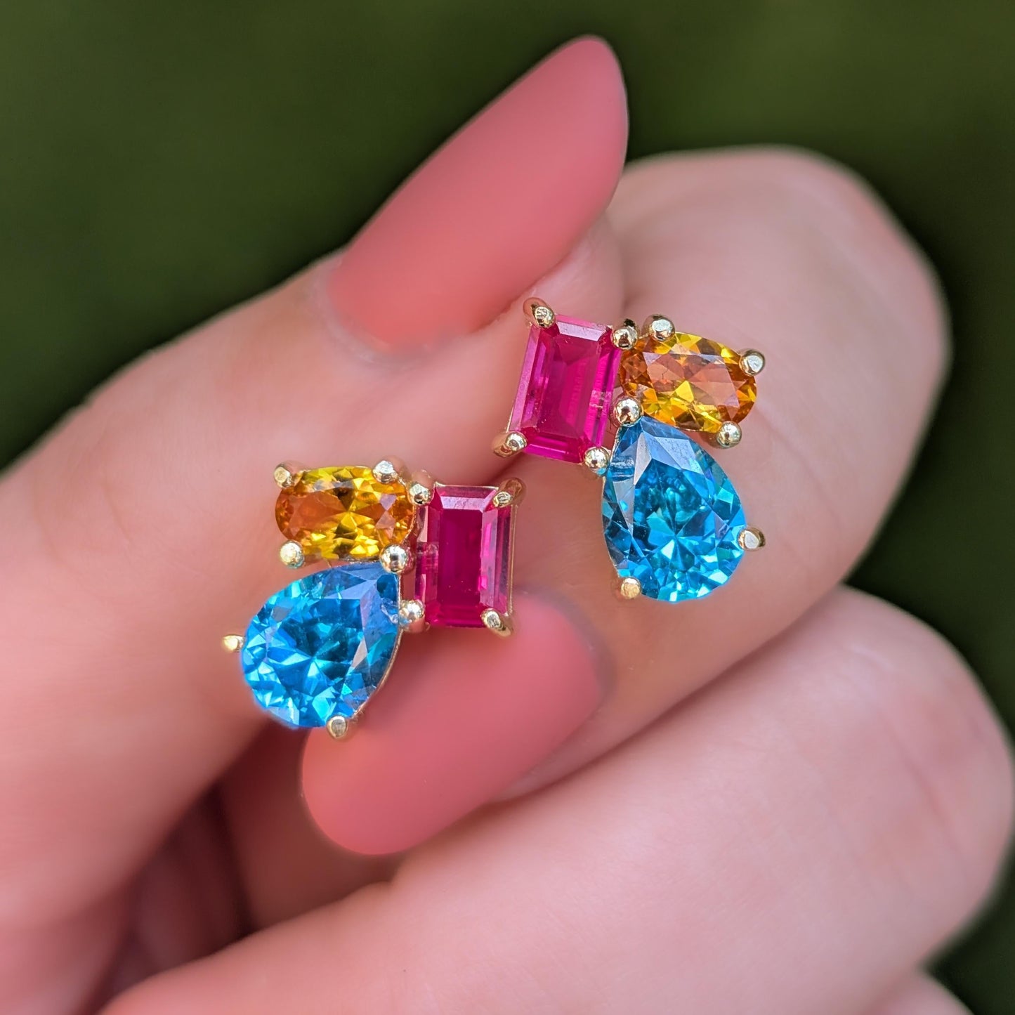 The Tulia - Pansexual Flag Cluster Studs