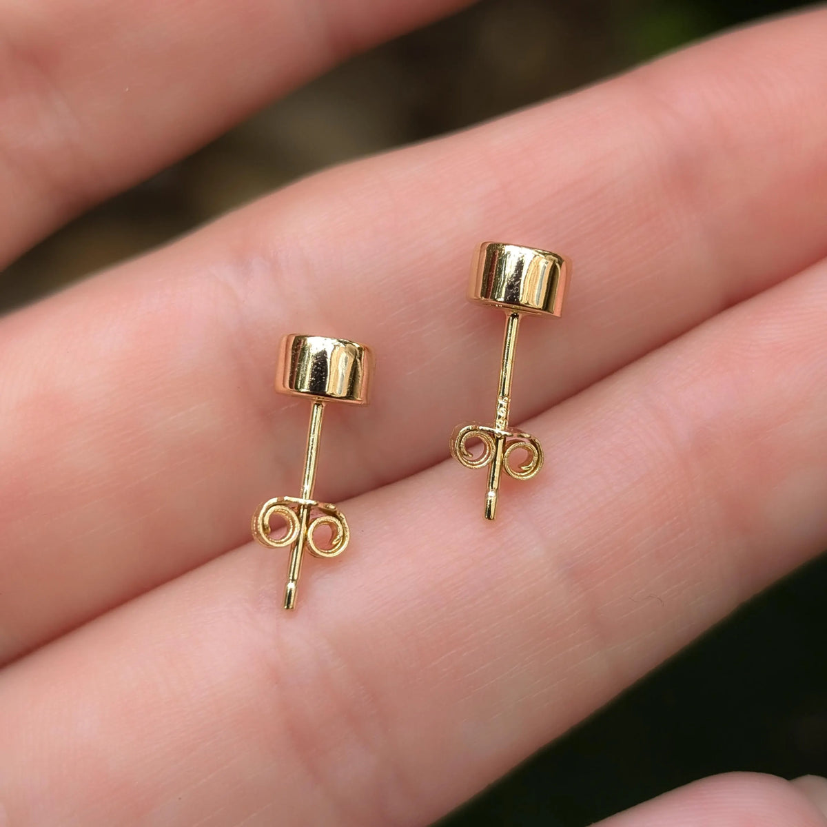 Onyx Bezel Stud Earrings