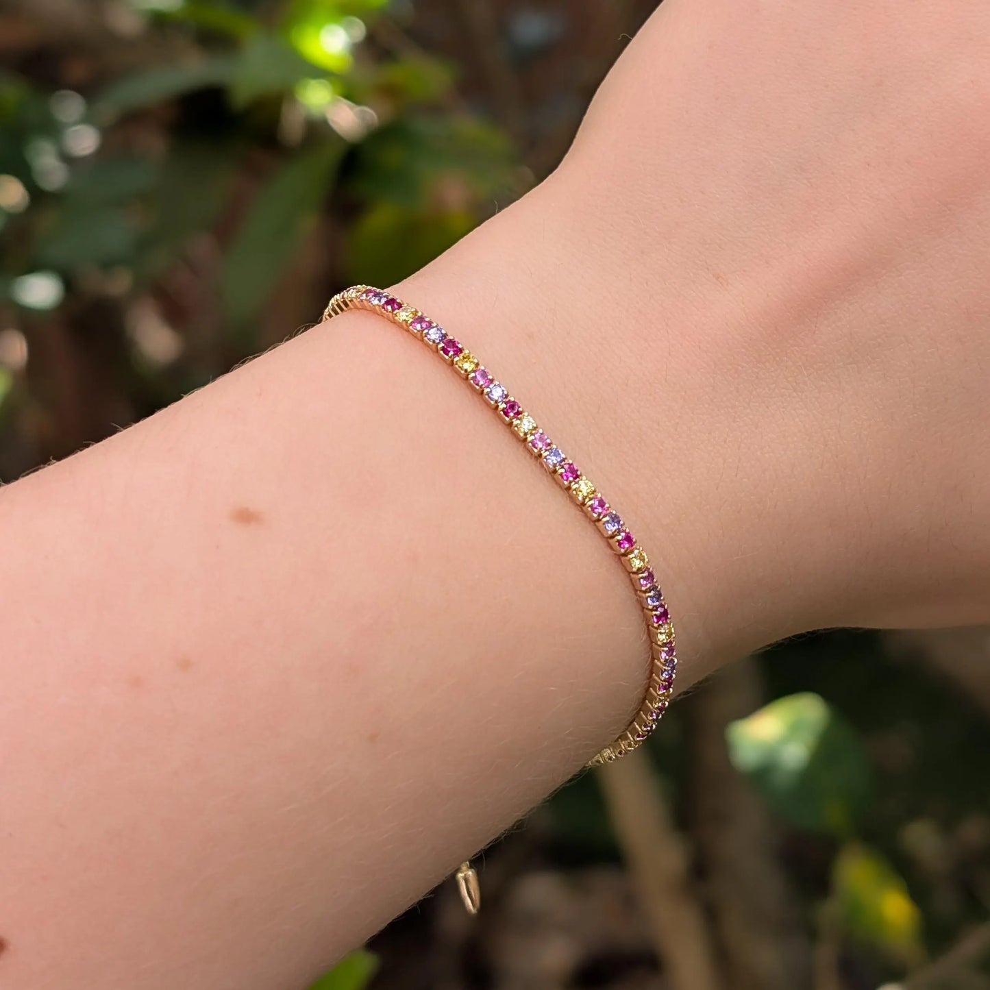 Multi Color Sapphire Tennis Bracelet