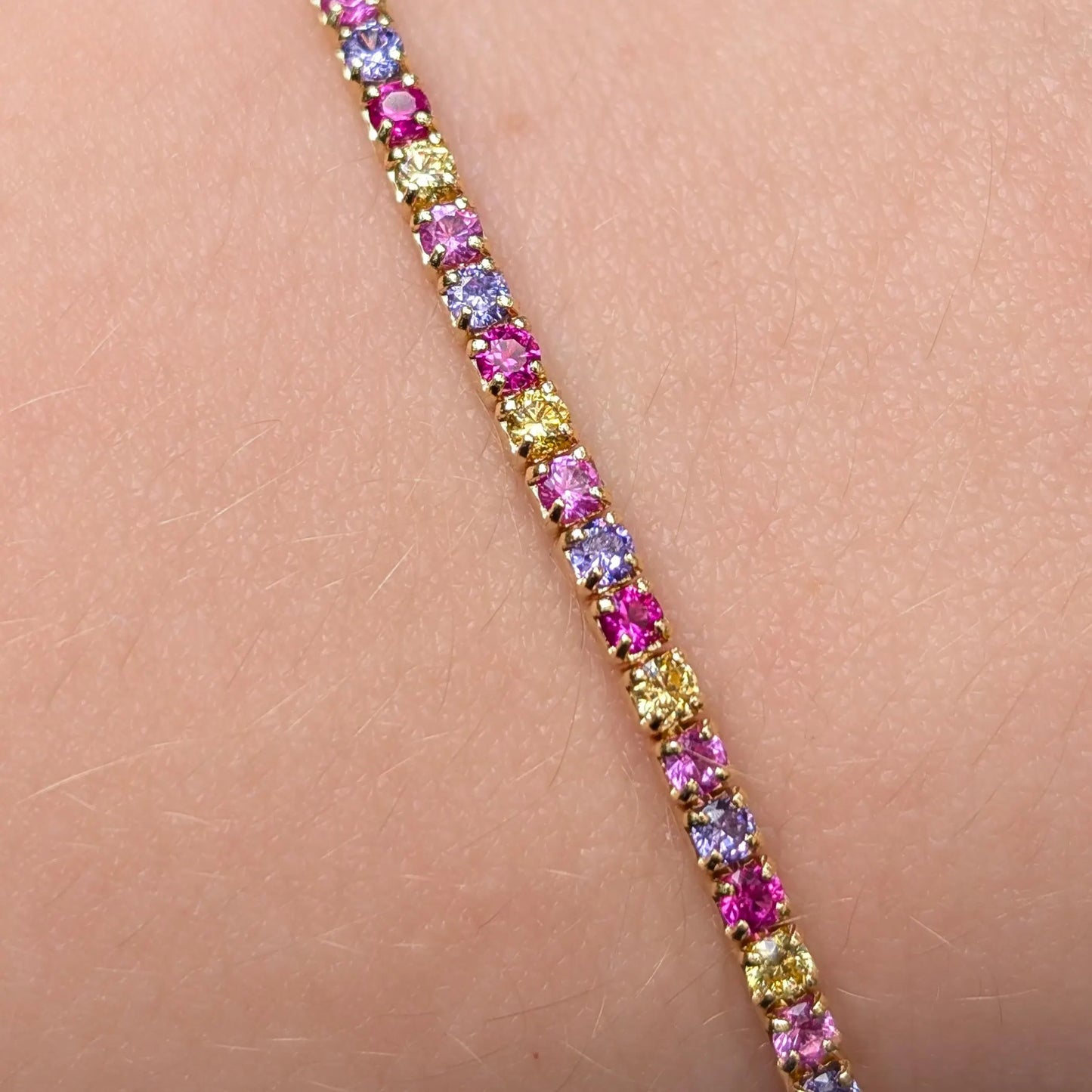 Multi Color Sapphire Tennis Bracelet
