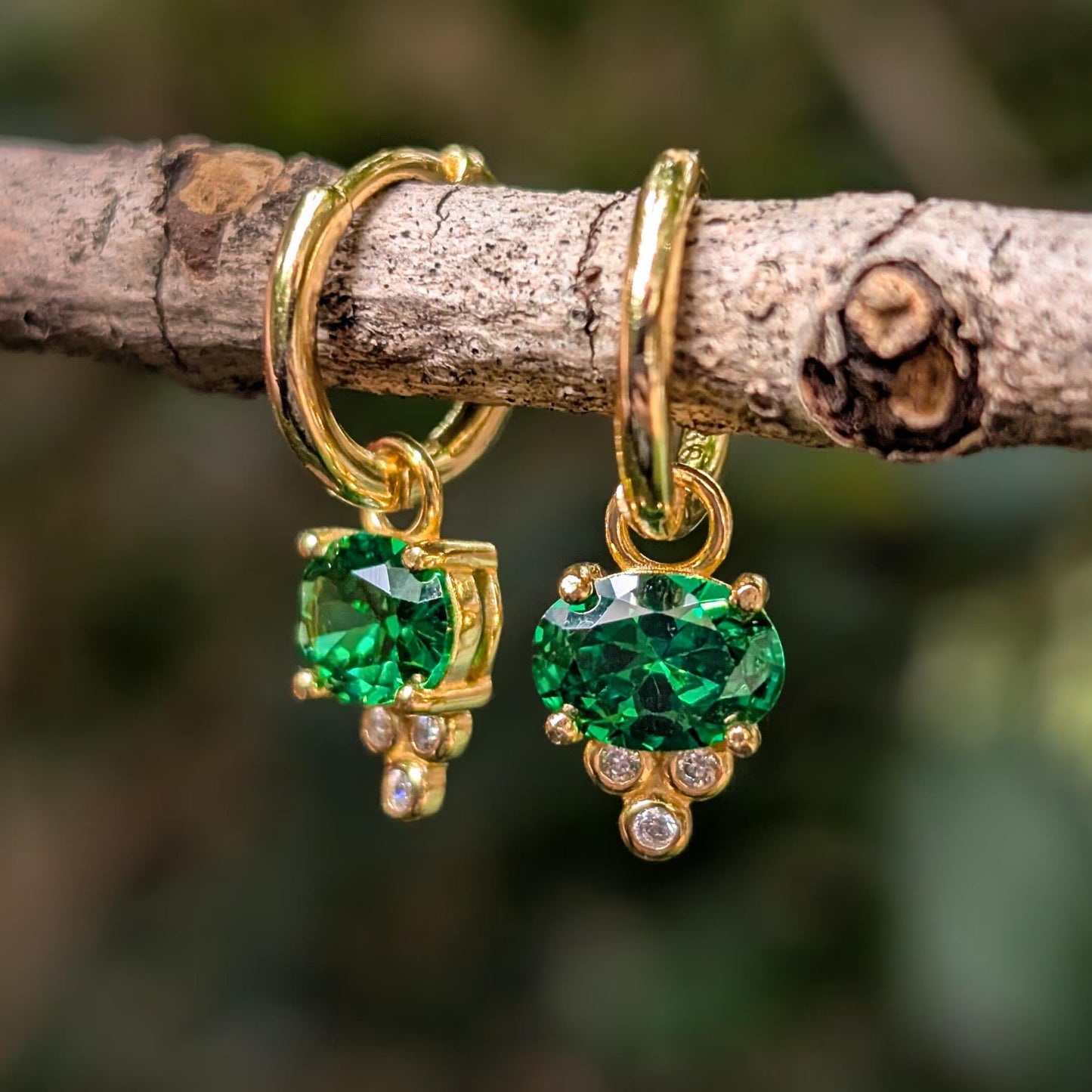 Oval East West Hoop Dangle Earrings