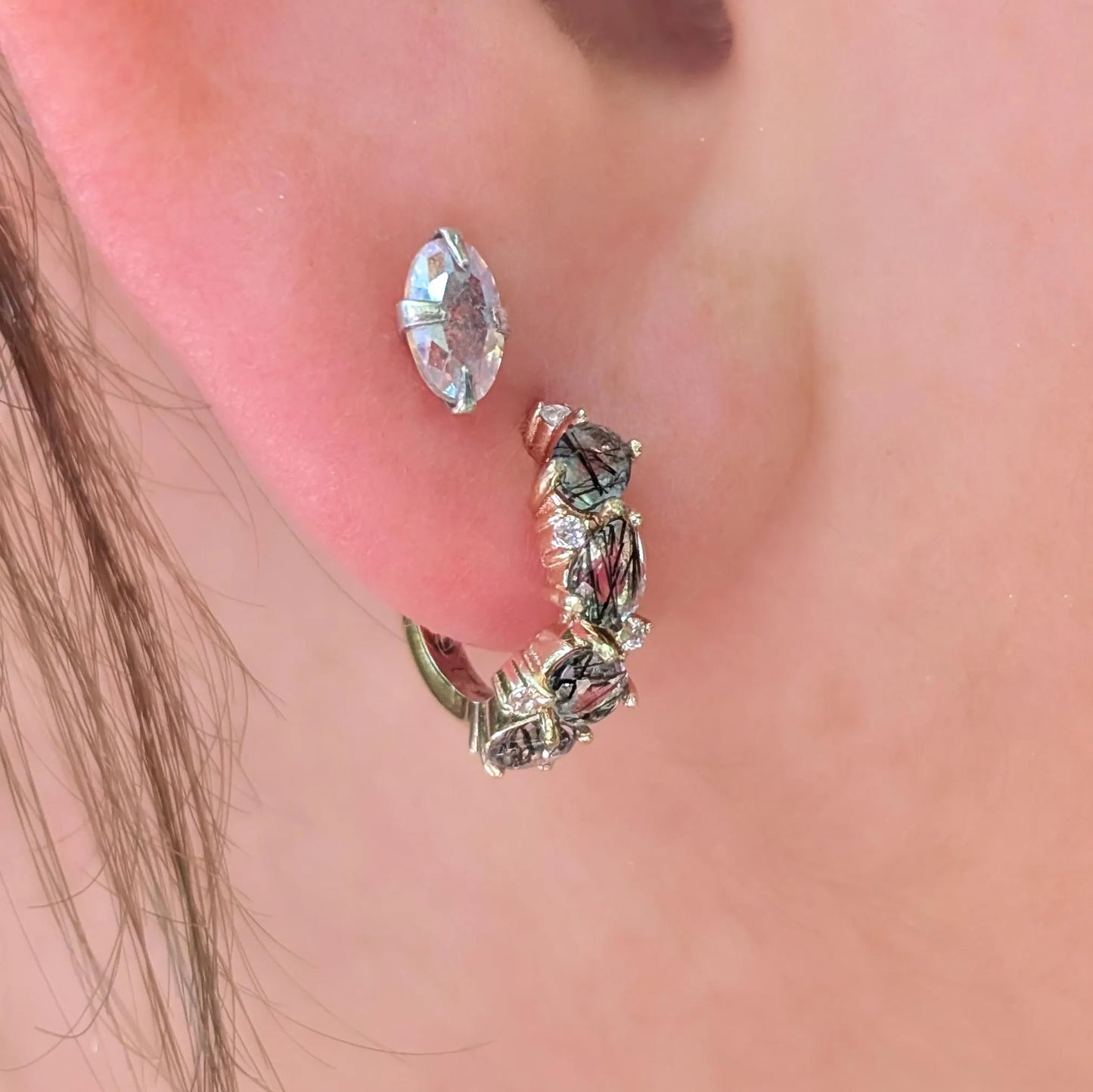 The Legacy Earrings - Rutilated Quartz Hoops