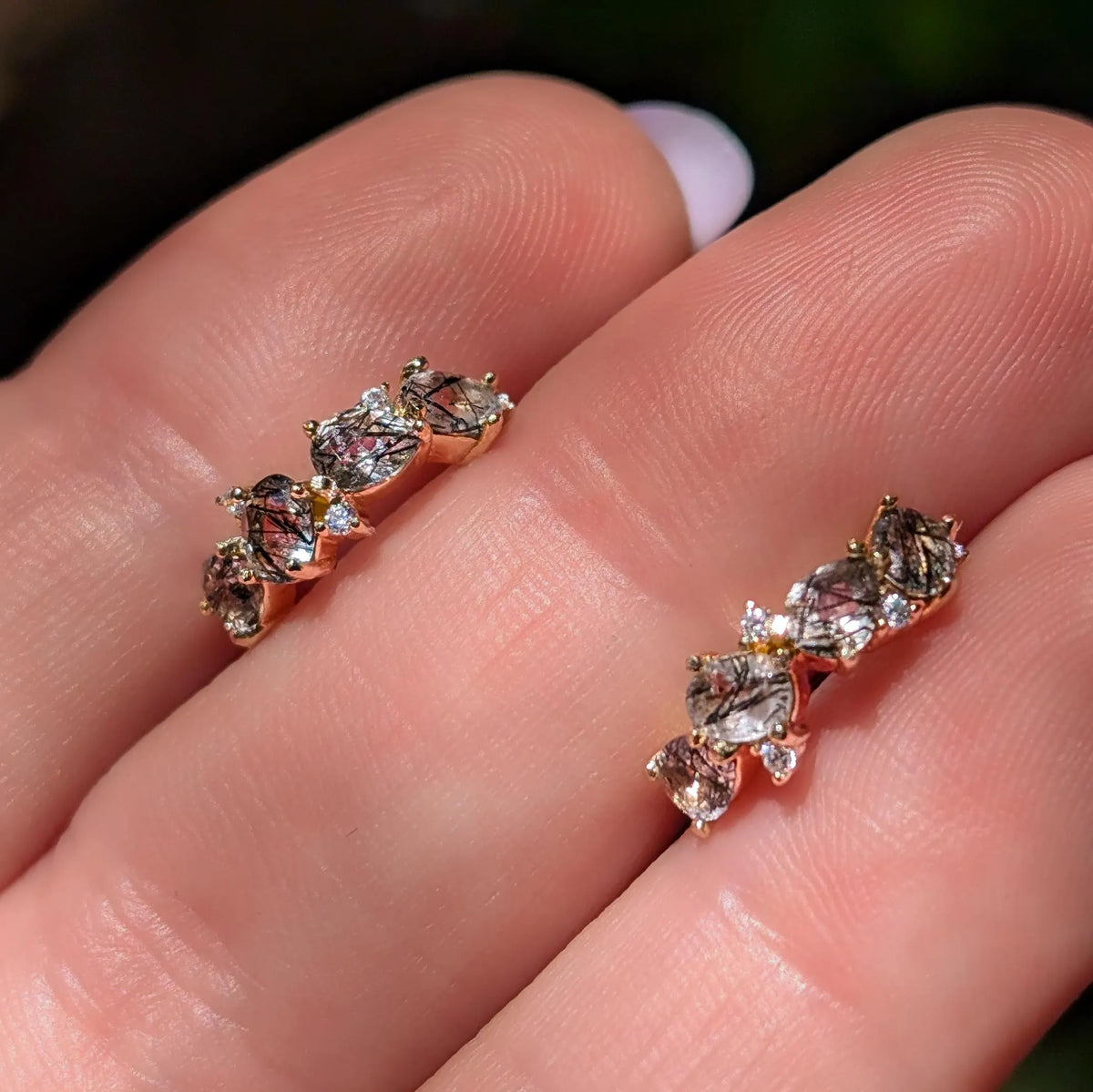 The Legacy Earrings - Rutilated Quartz Hoops