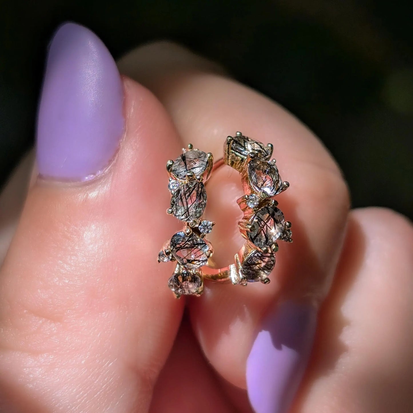 The Legacy Earrings - Rutilated Quartz Hoops