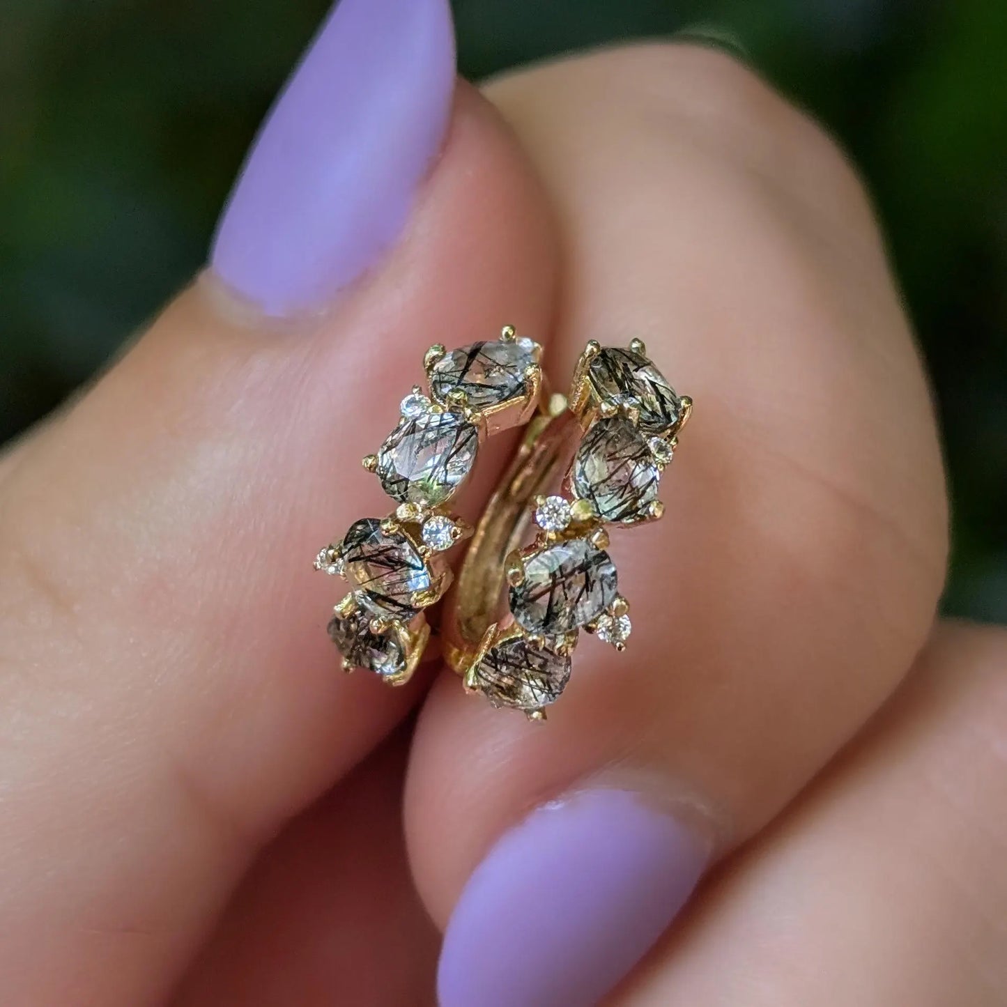 The Legacy Earrings - Rutilated Quartz Hoops