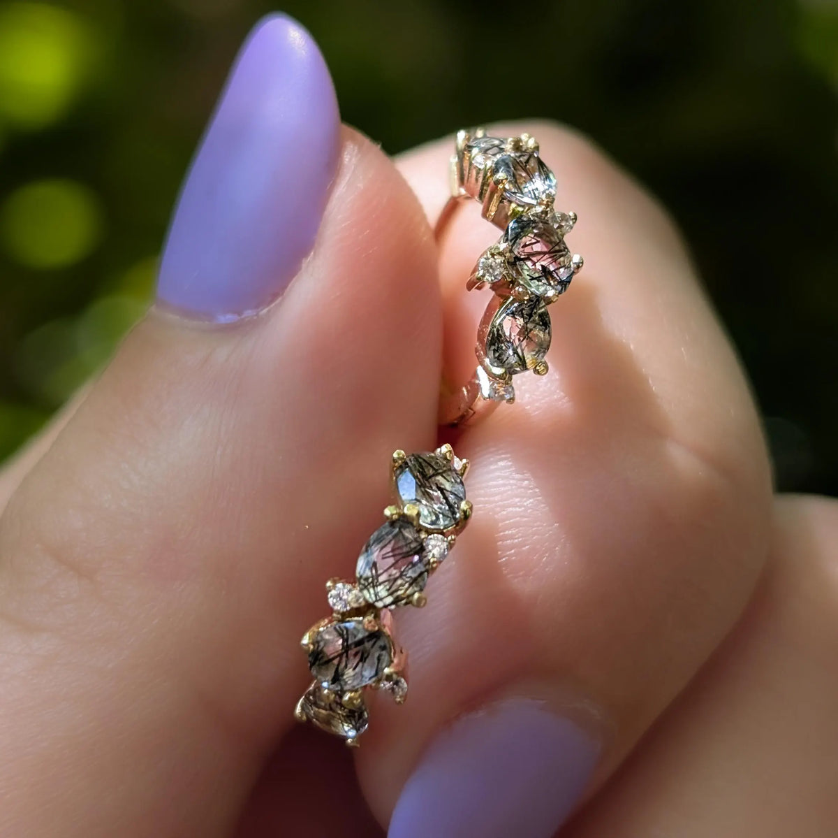 The Legacy Earrings - Rutilated Quartz Hoops