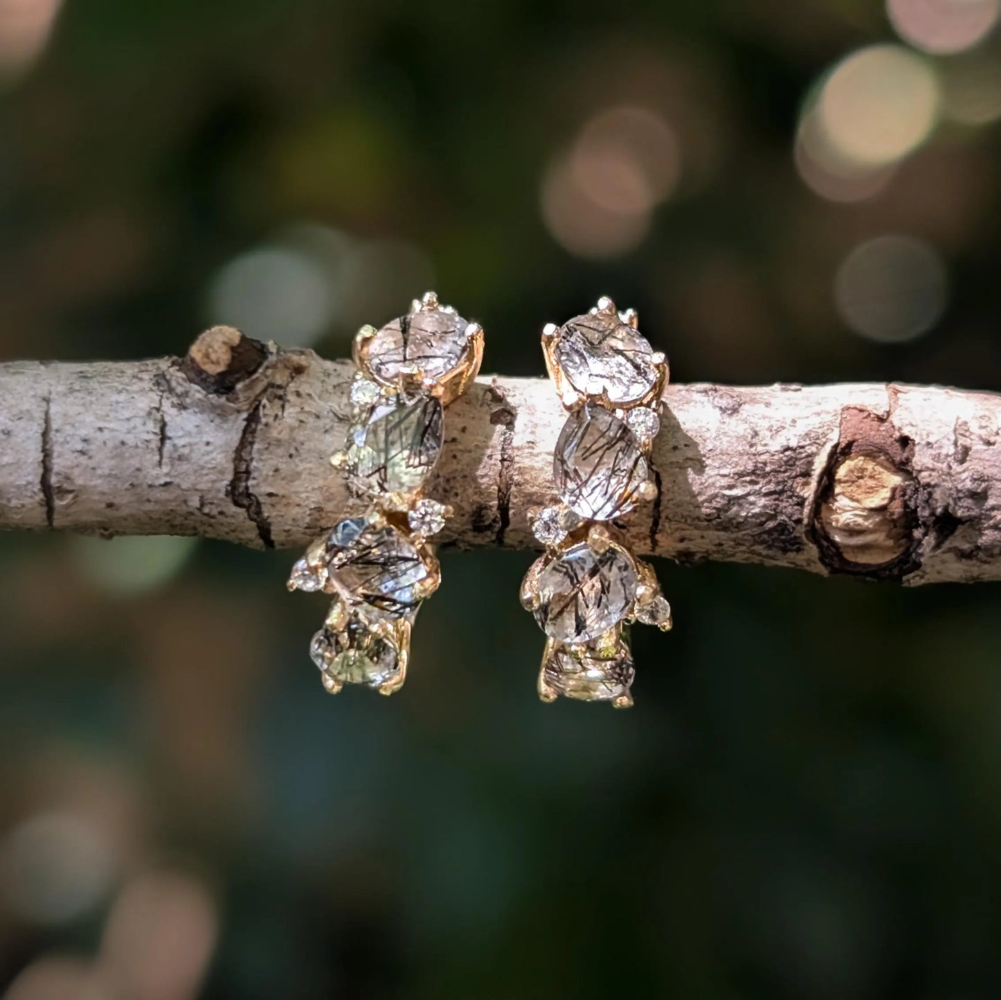 The Legacy Earrings - Rutilated Quartz Hoops
