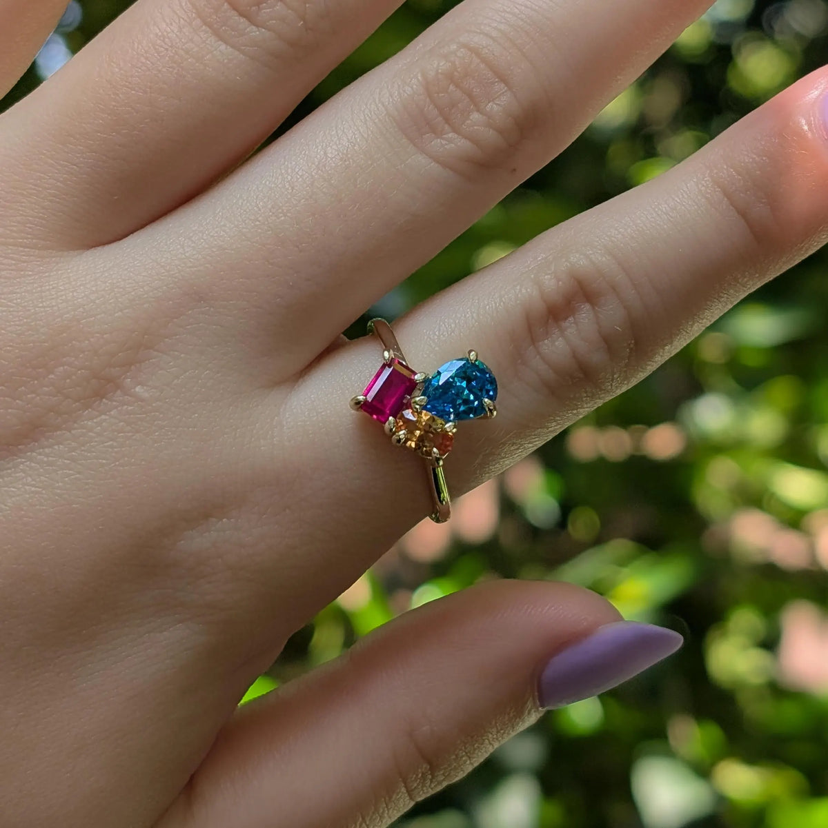The Tulia - Pansexual Flag 3 Stone Ring