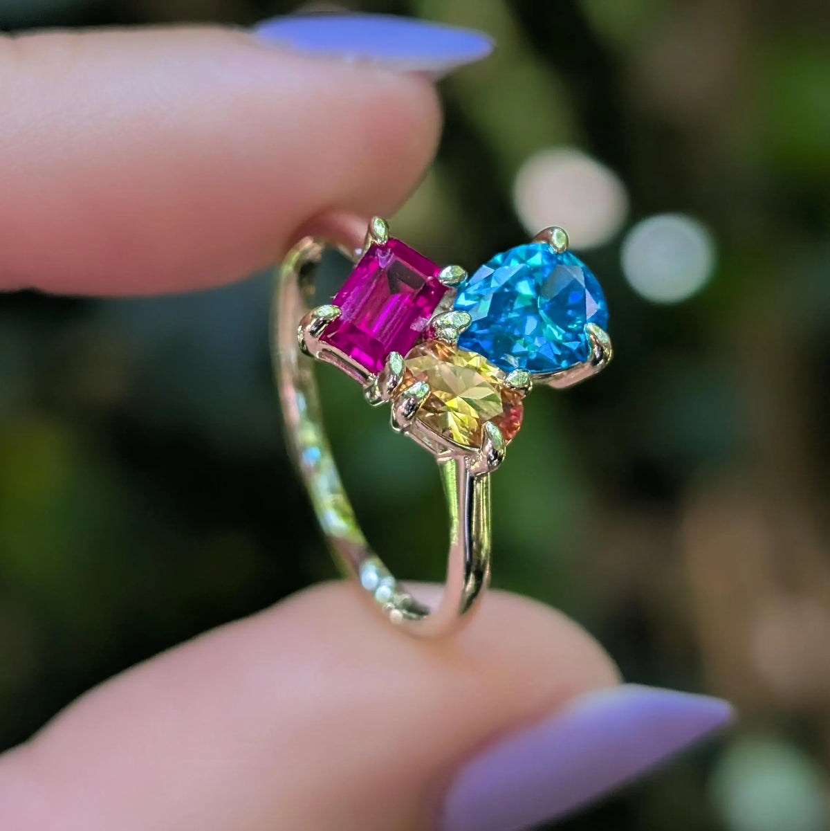 The Tulia - Pansexual Flag 3 Stone Ring