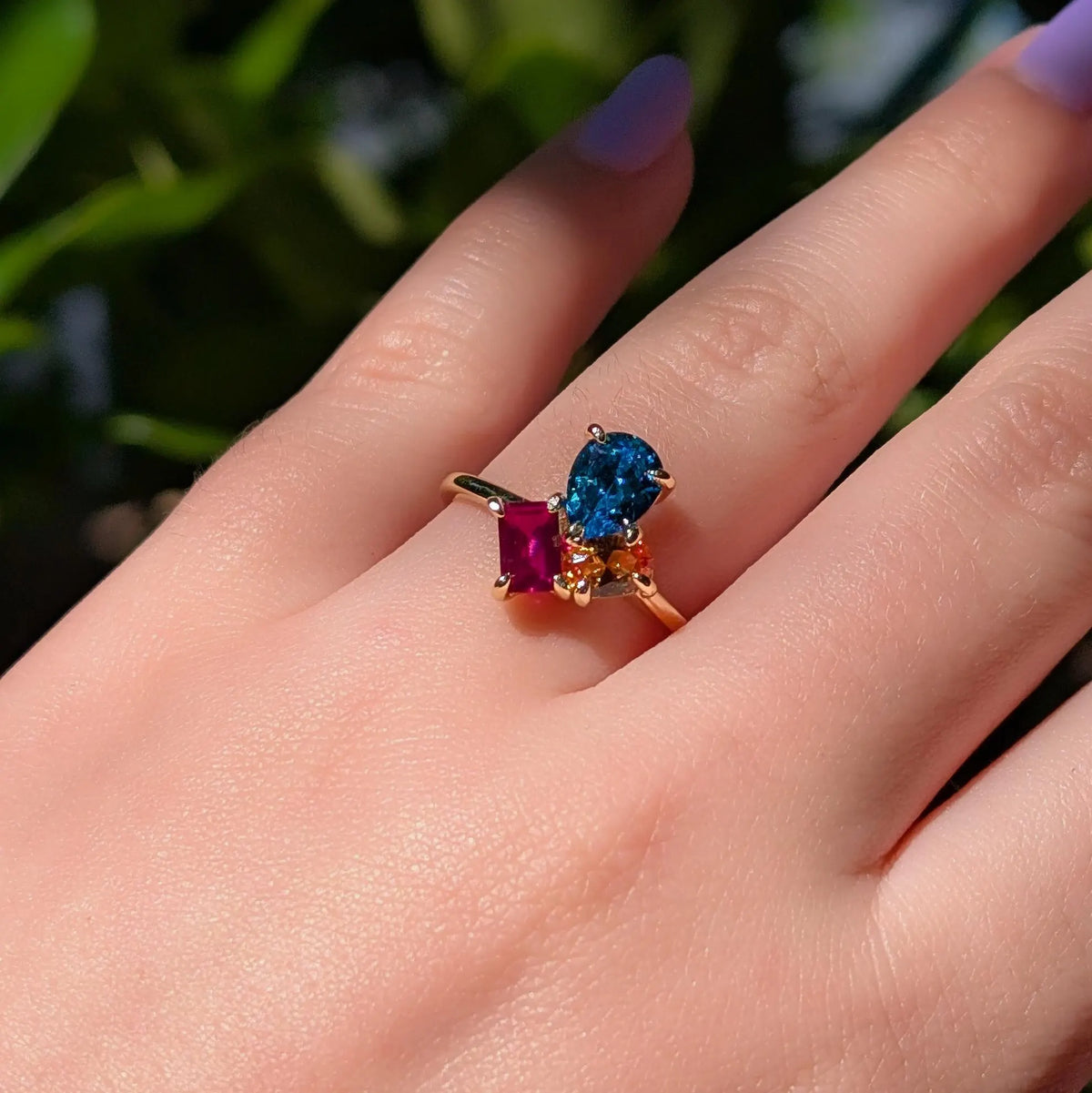 The Tulia - Pansexual Flag 3 Stone Ring