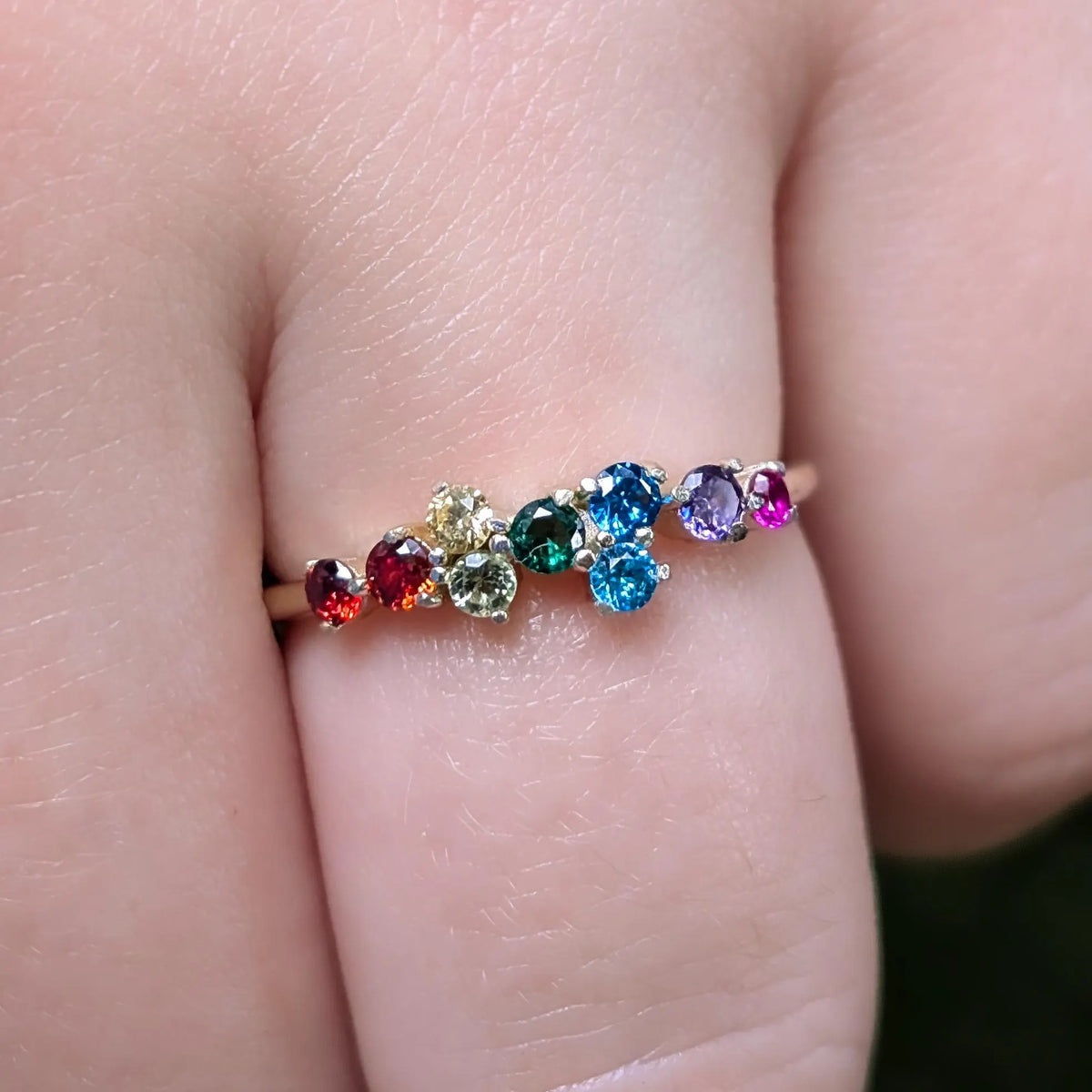 9 Stone Pride Cluster Band