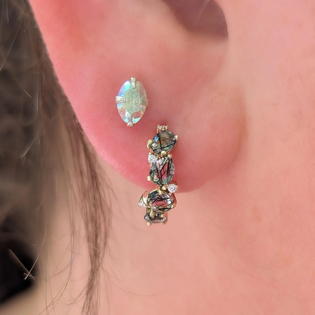 The Legacy Earrings - Rutilated Quartz Hoops