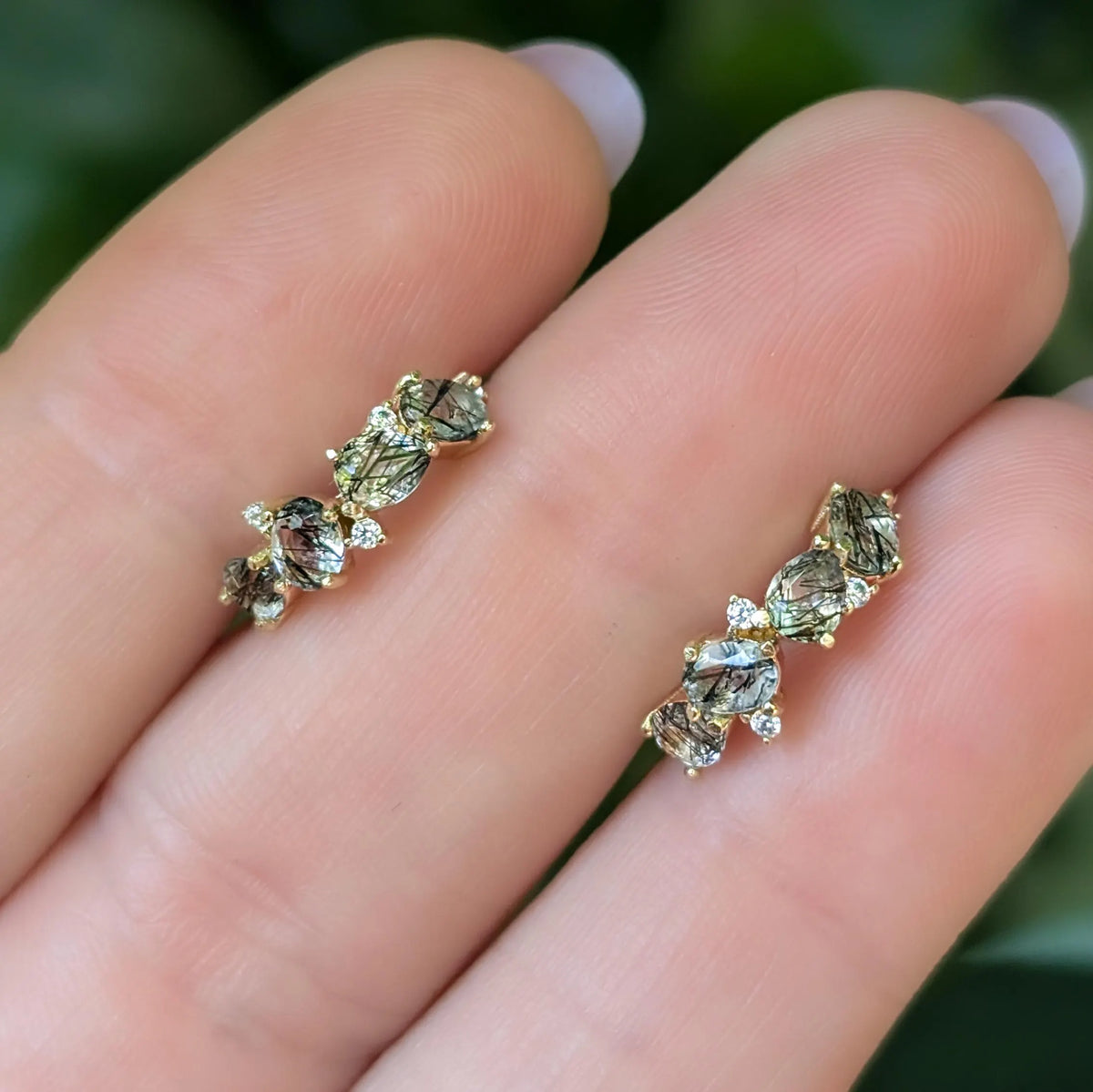 The Legacy Earrings - Rutilated Quartz Hoops