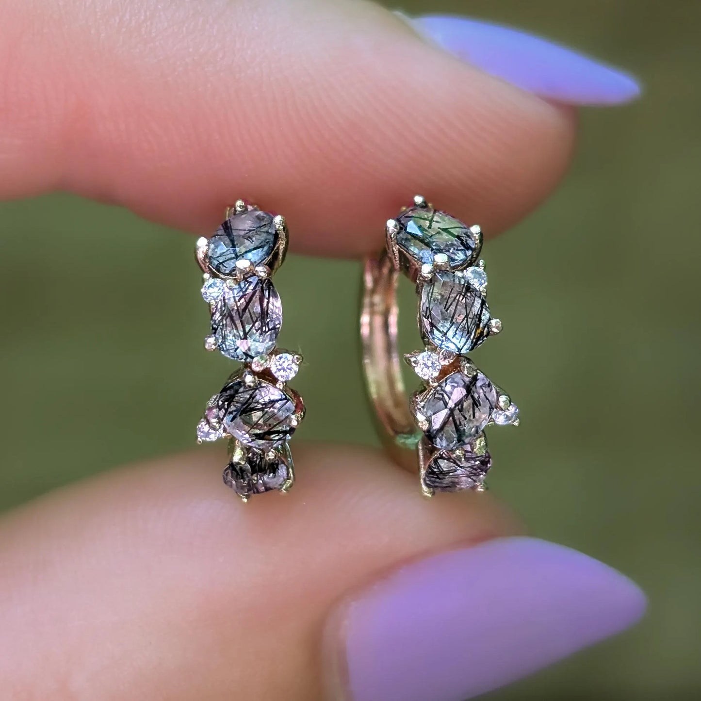 The Legacy Earrings - Rutilated Quartz Hoops