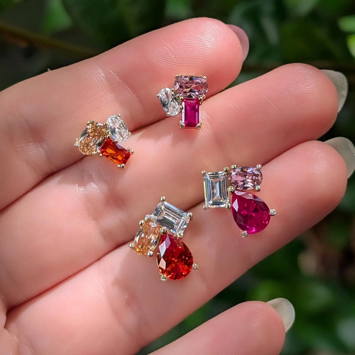 The Tulia - Lesbian Flag Cluster Studs