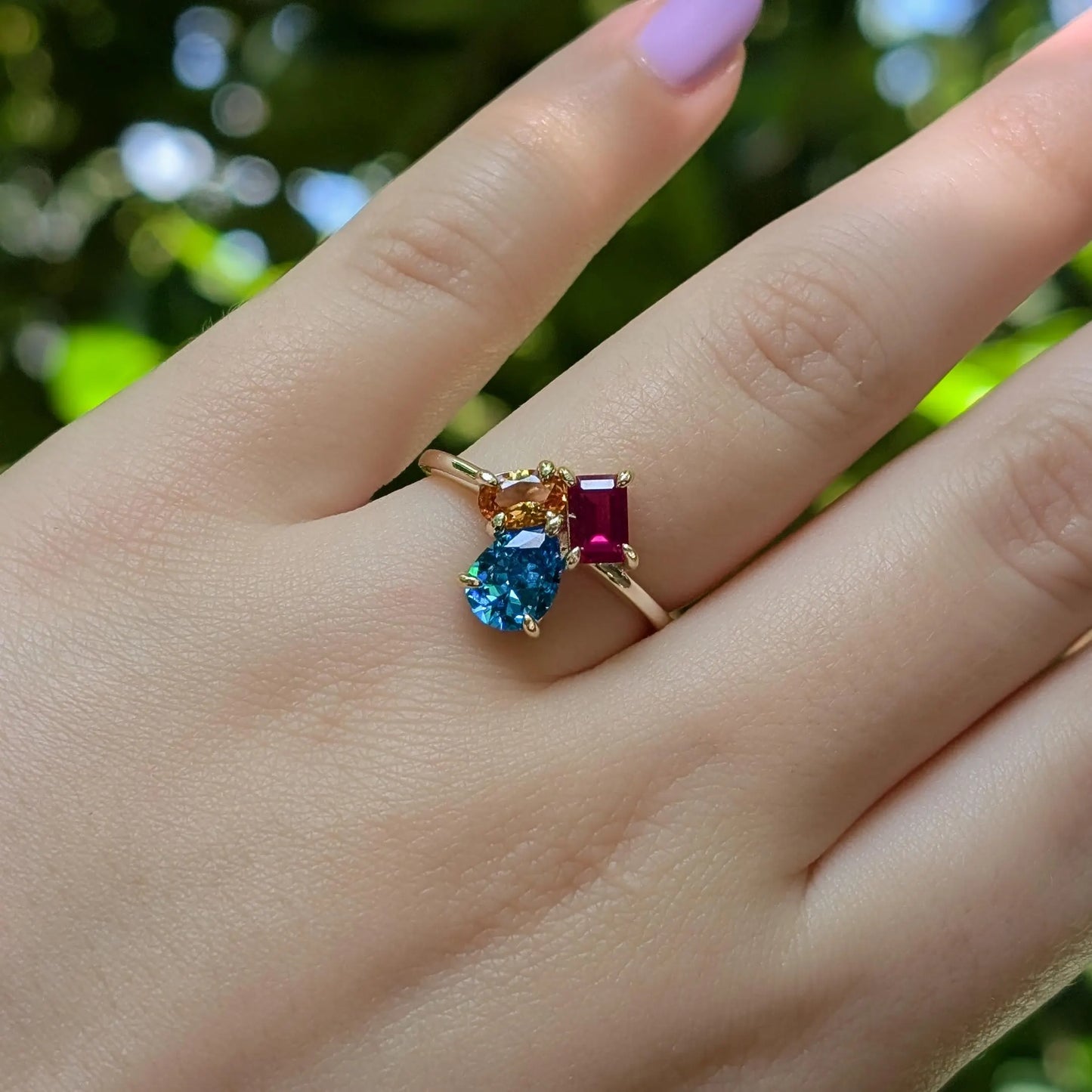 The Tulia - Pansexual Flag 3 Stone Ring