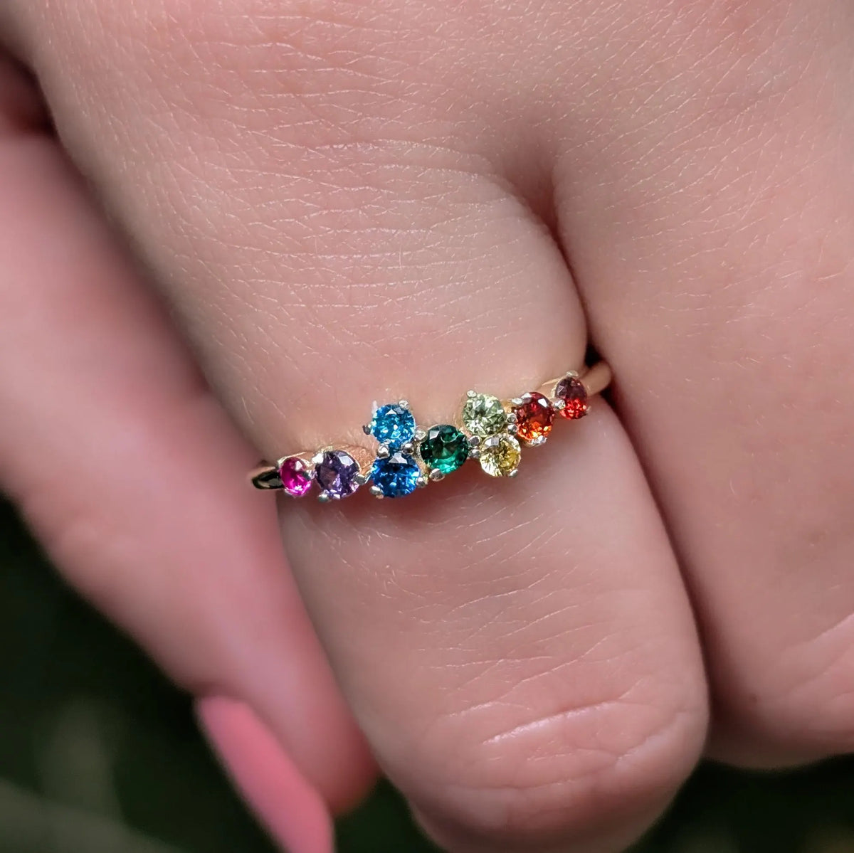 9 Stone Pride Cluster Band