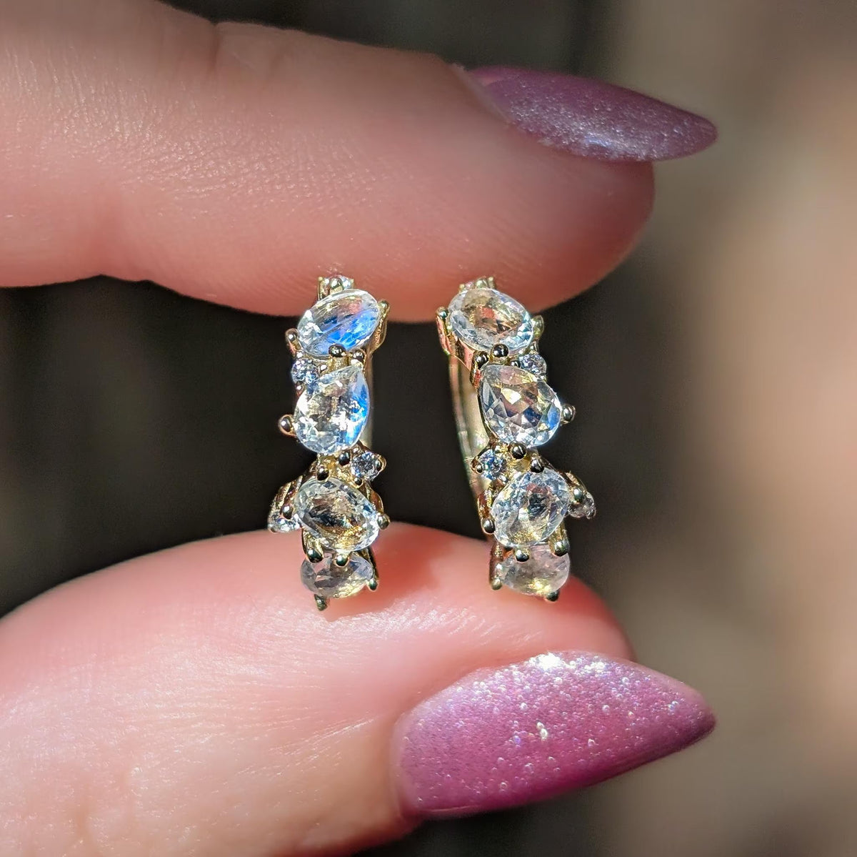 The Legacy Earrings - Moonstone Hoops