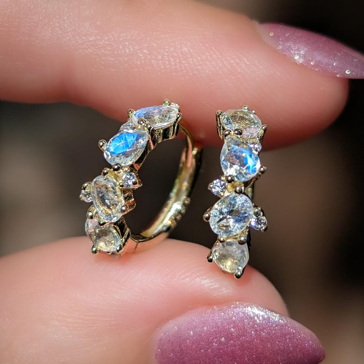 The Legacy Earrings - Moonstone Hoops