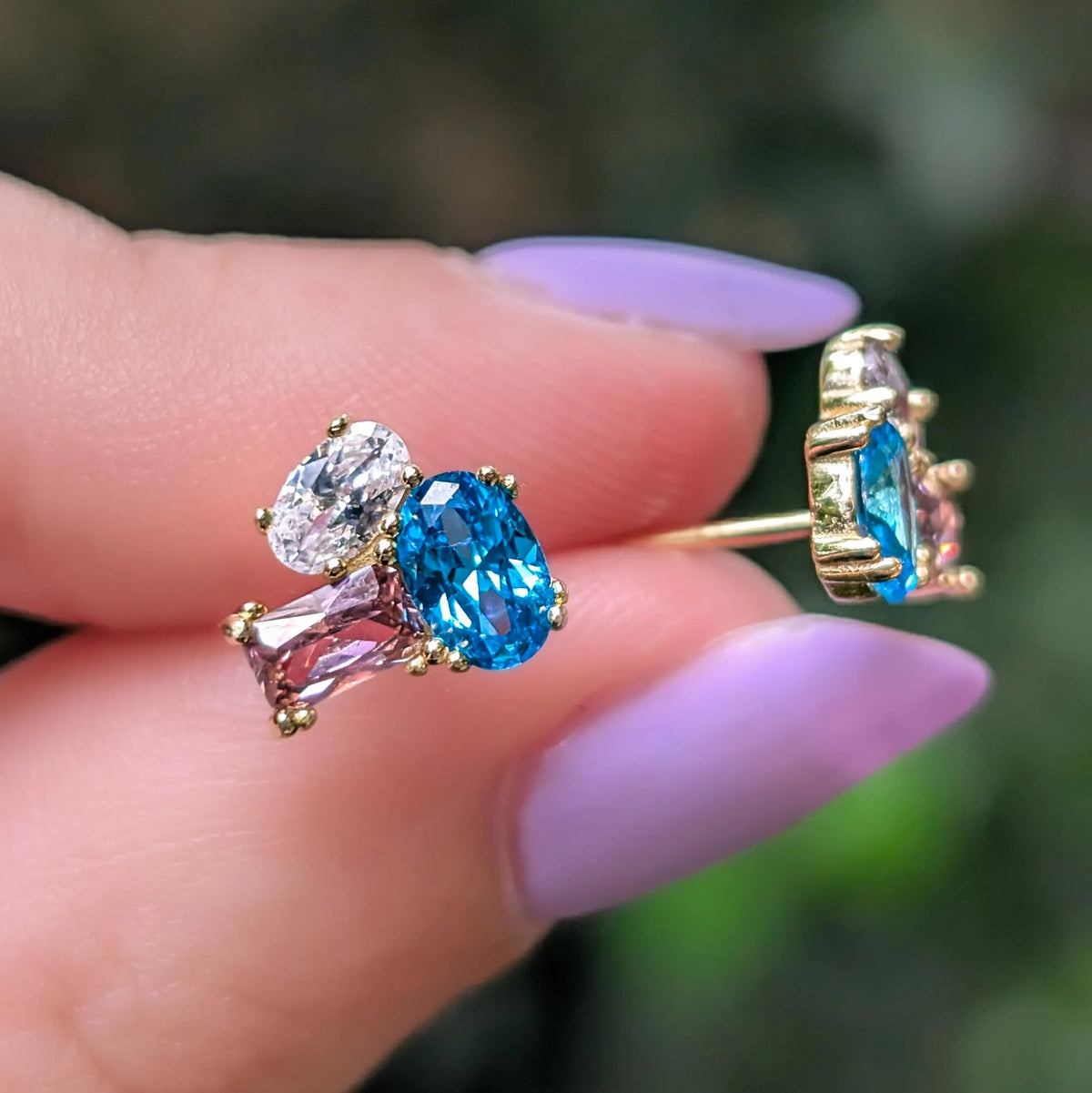 The Elia - Trans Flag Small Cluster Studs