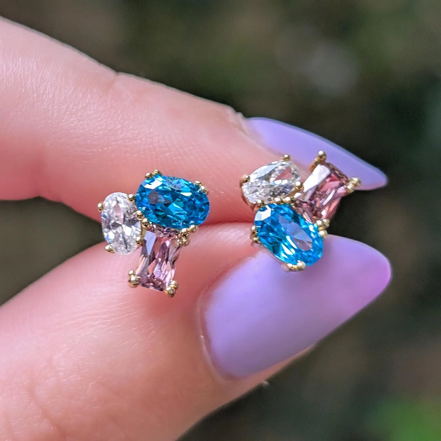 The Elia - Trans Flag Small Cluster Studs