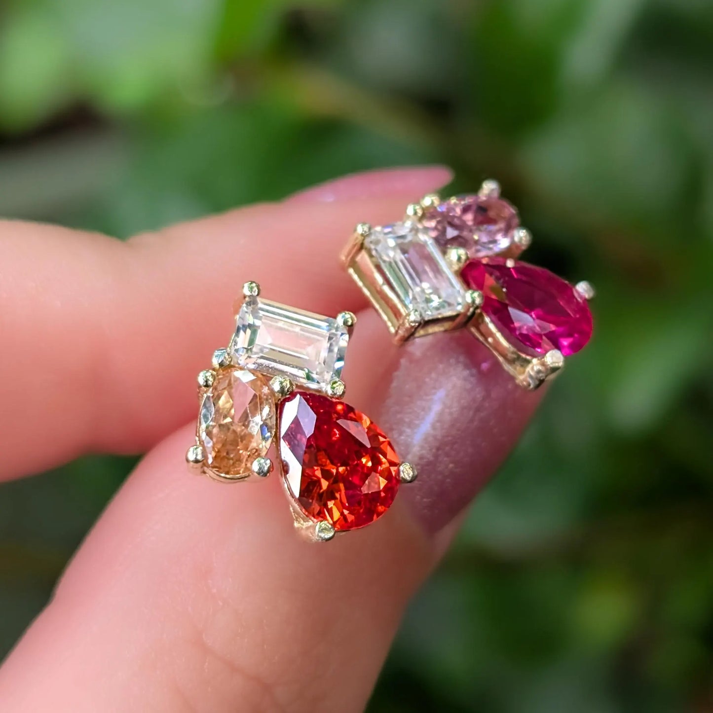 The Tulia - Lesbian Flag Cluster Studs