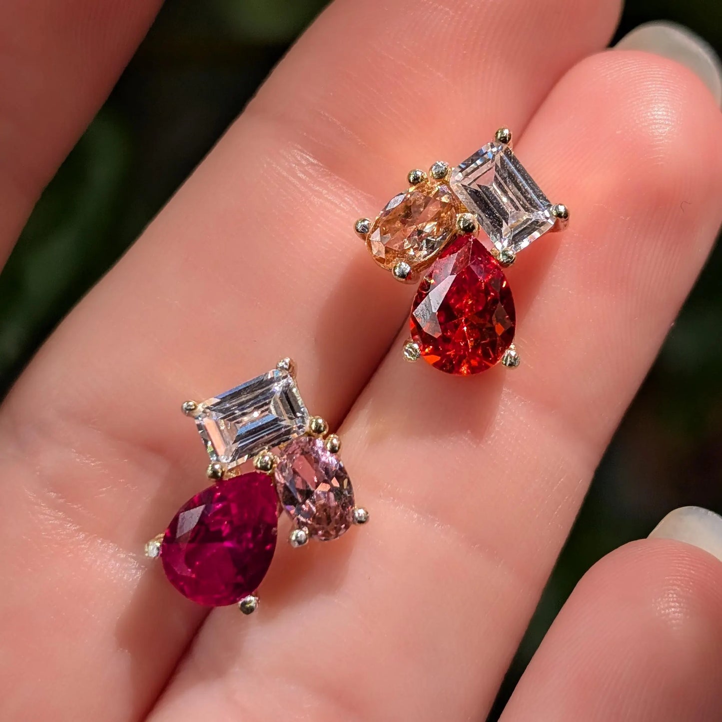 The Tulia - Lesbian Flag Cluster Studs