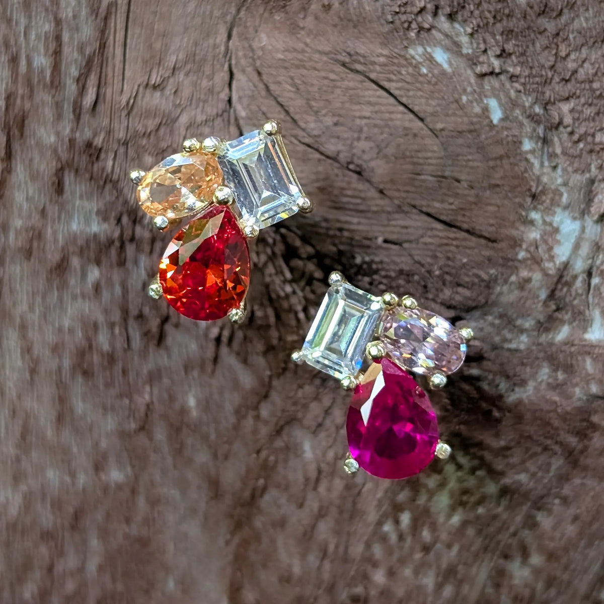 The Tulia - Lesbian Flag Cluster Studs