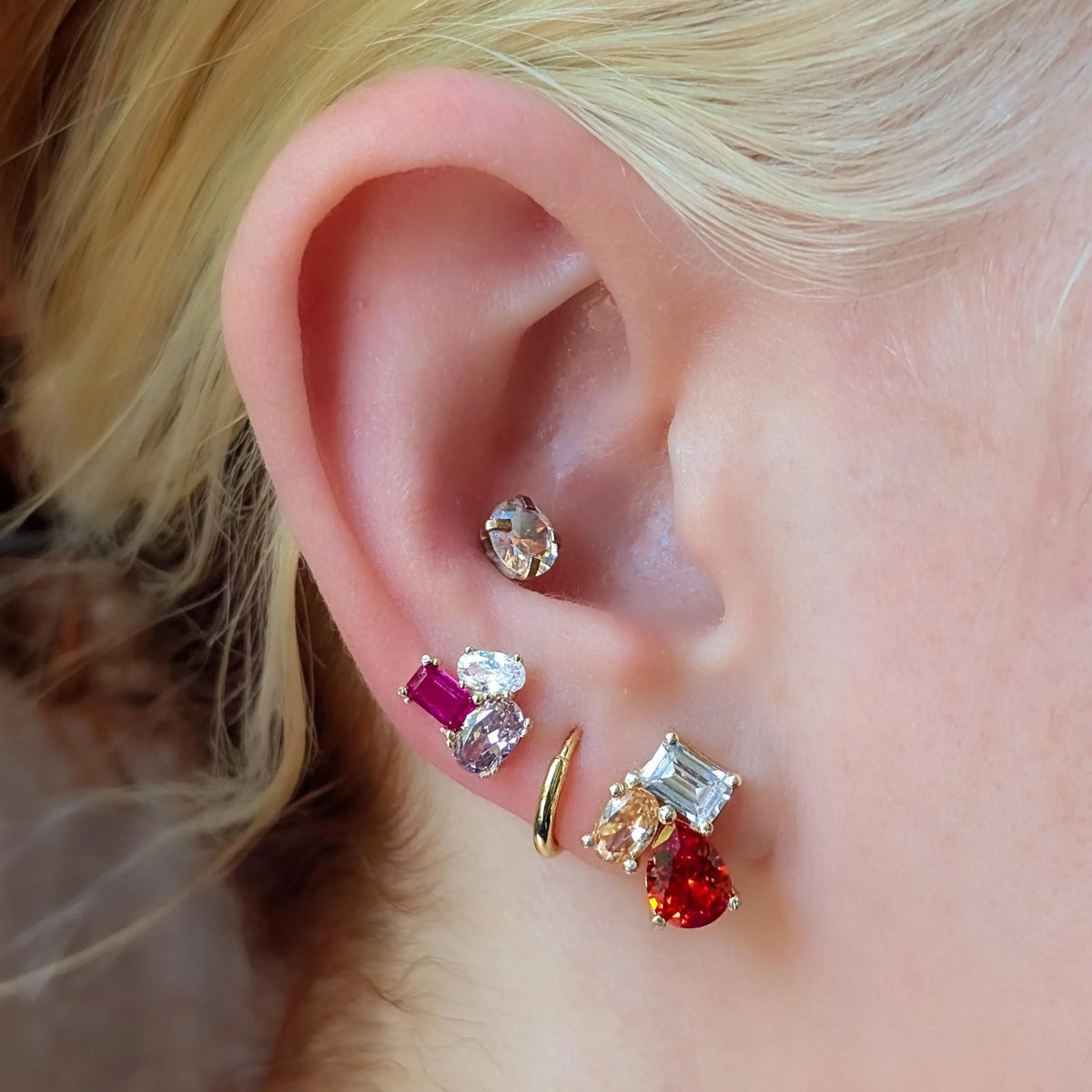 The Tulia - Lesbian Flag Cluster Studs