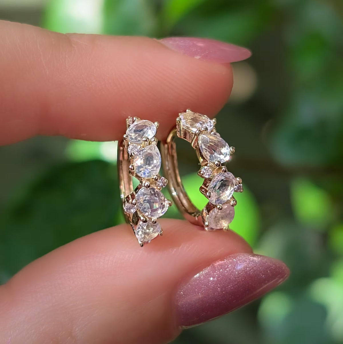 The Legacy Earrings - Moonstone Hoops