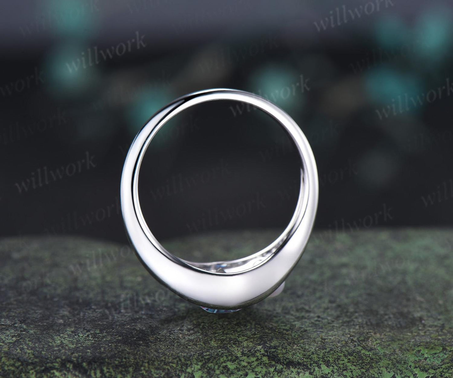 Oval fireworks cut alexandrite pearl engagement ring solid 14k white gold split shank two stone wedding promise ring women jewelry