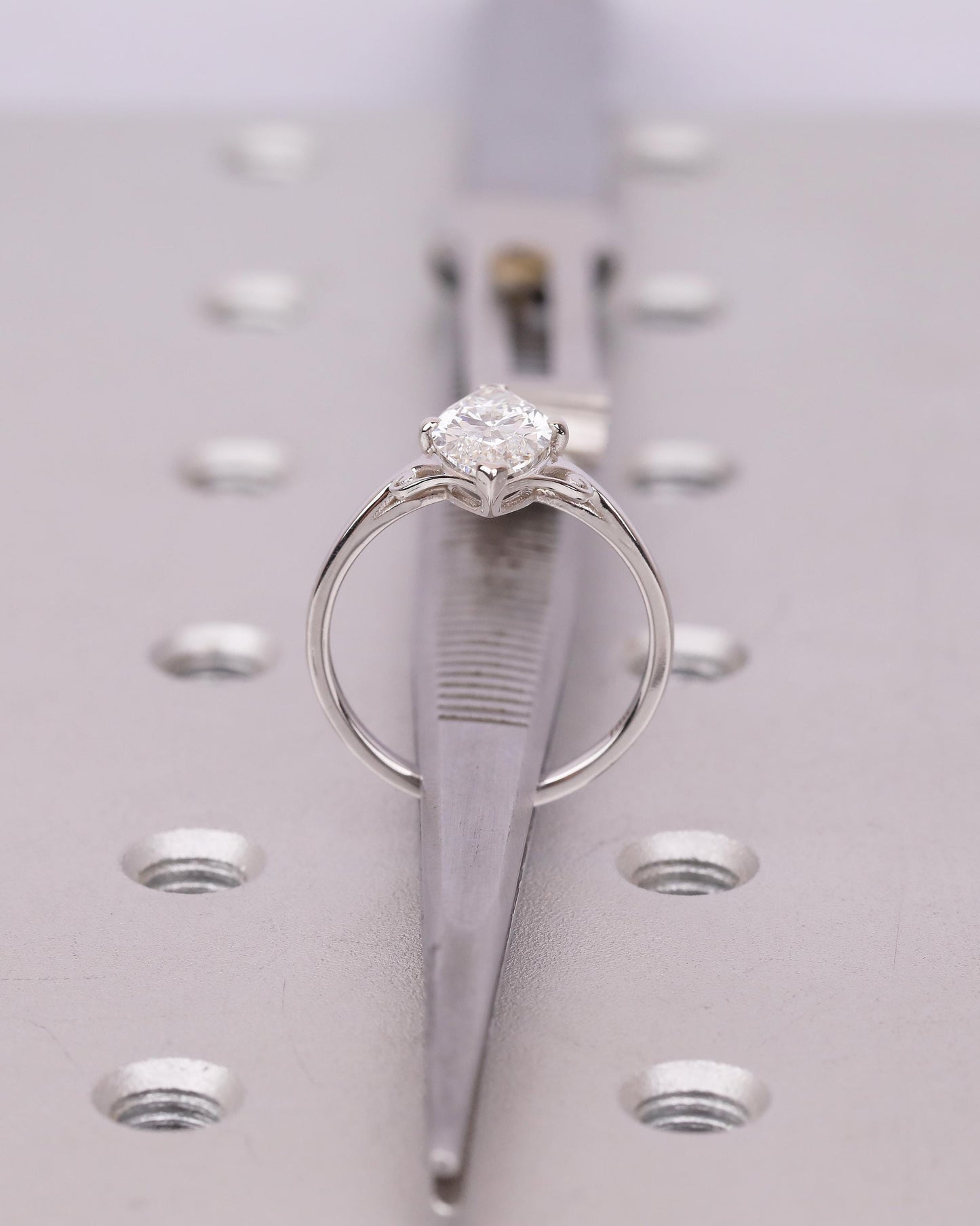 1.5 Carat Marquise Cut Lab Diamond Solitaire Engagement Ring in 18k White Gold