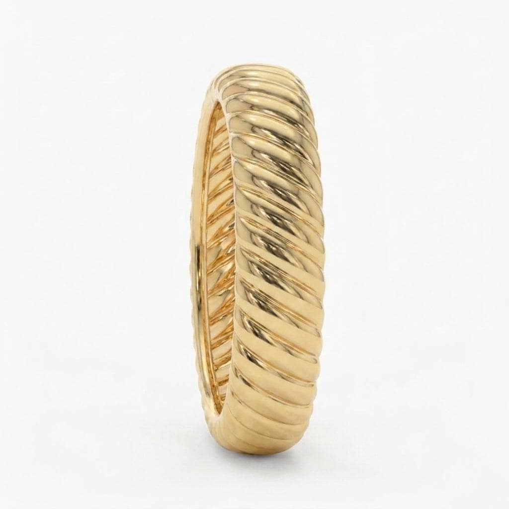 Thick Gold Croissant Ring | Twisted Statement Ring | Bold Textured Gold Band | Minimalist Jewelry | Trendy Chunky Ring Gift