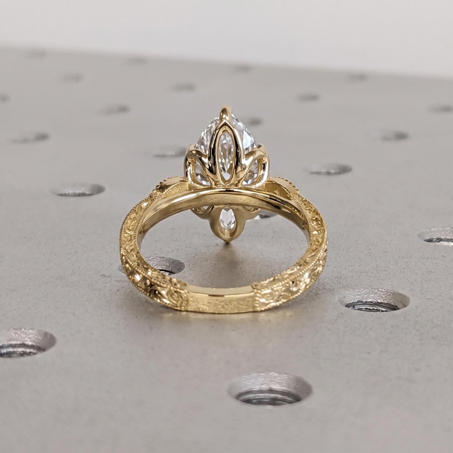Oval cut Moissanite Wedding Anniversary Ring Gift for Her | Custom Engagement Ring | Solid Gold or Platinum Vintage Jewelry