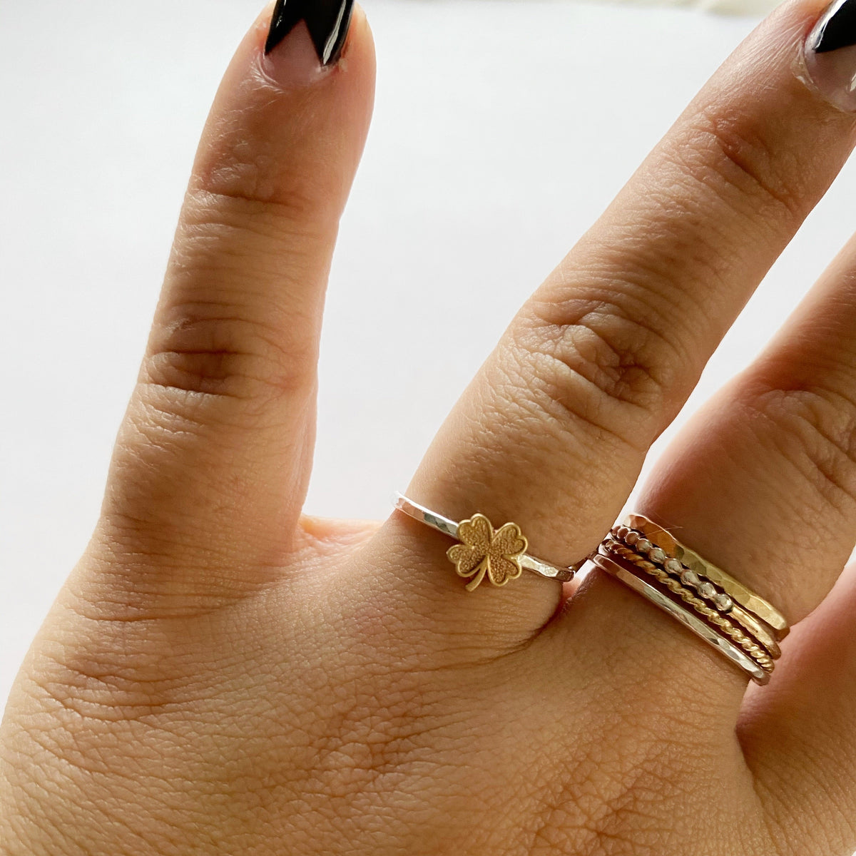 Shamrock Clover Stacking Ring