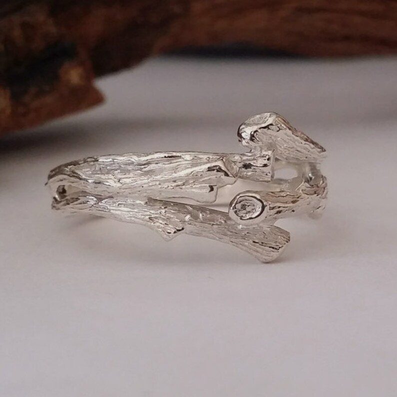Handmade Twig Wedding Band - Unisex Branch Style Ring