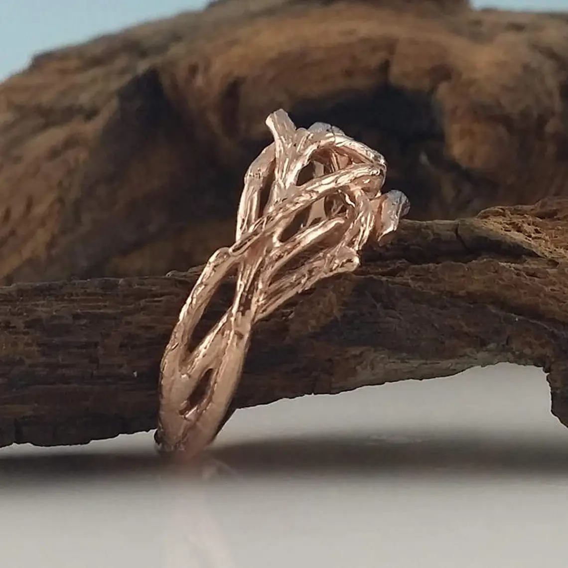 Handmade Branch Wedding Band: Nature-Inspired Ring